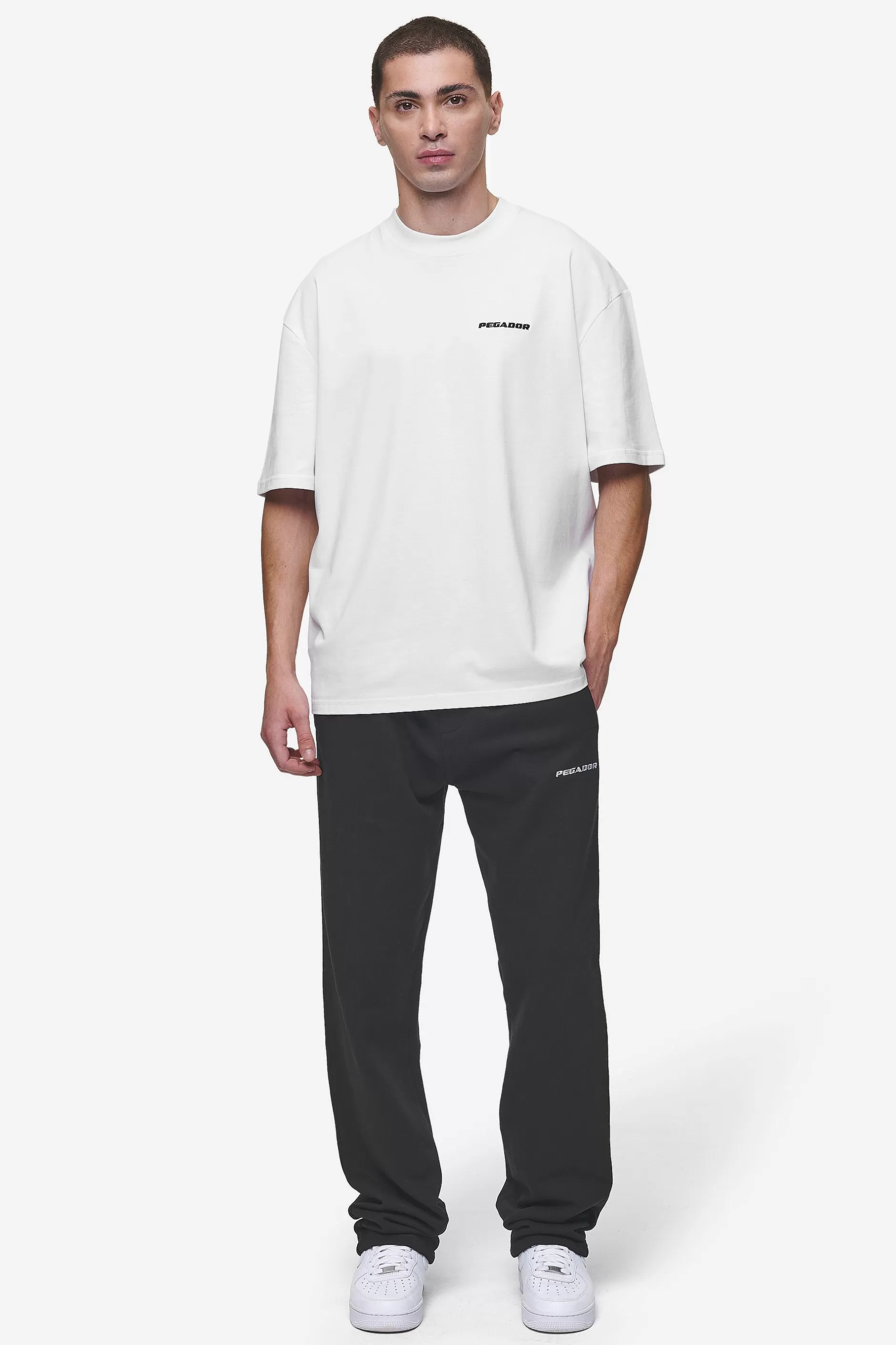 Cheap Pegador Logo Wide Sweat Pants Washed Black