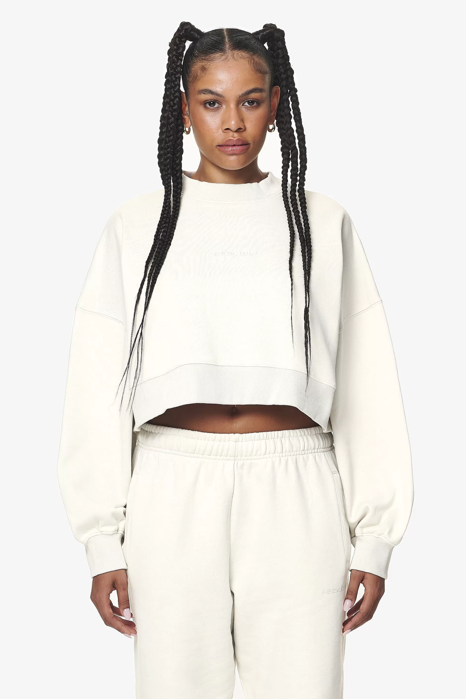 Fashion Pegador Londa Cropped Oversized Sweater Washed Salty Cream Gum