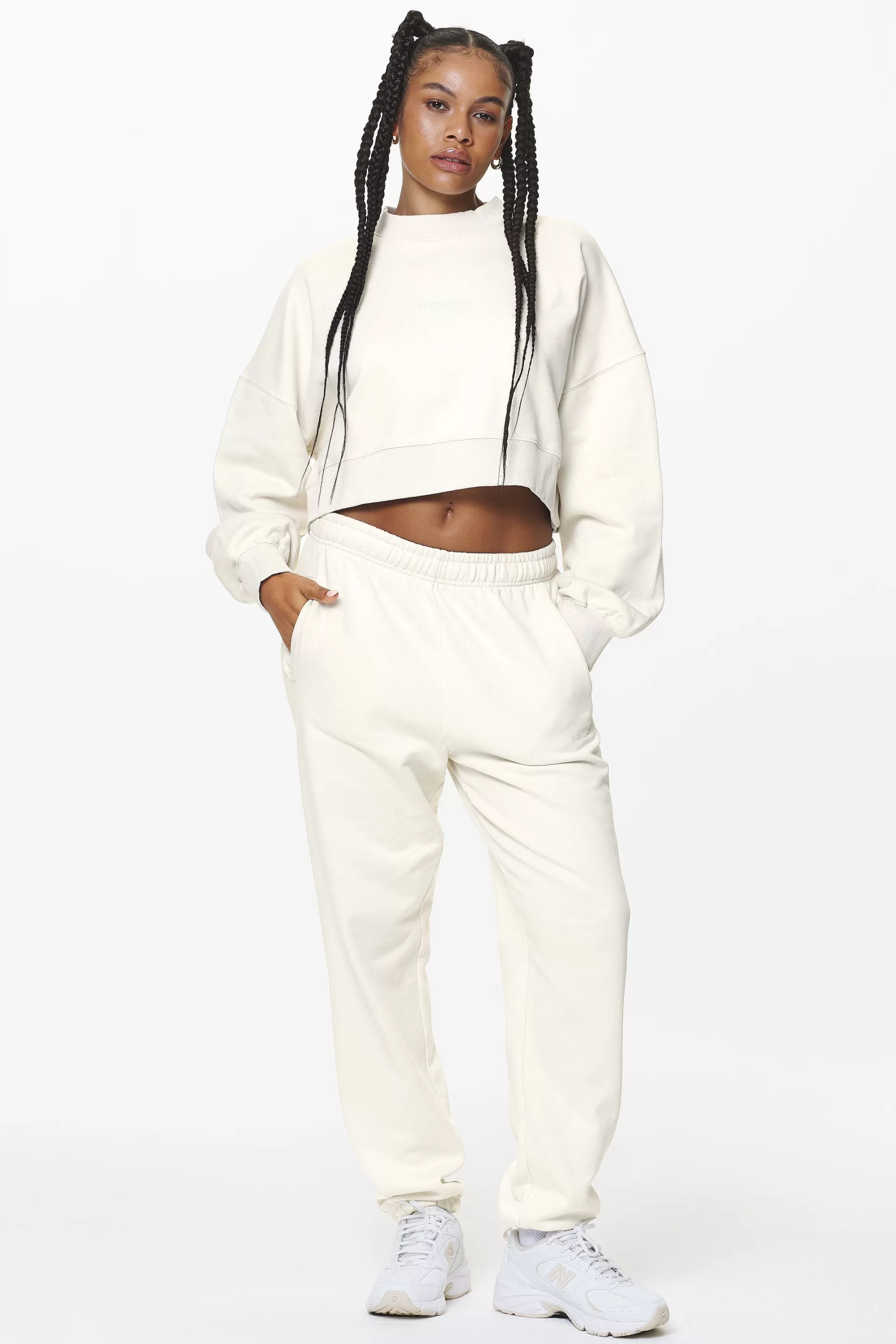 Fashion Pegador Londa Cropped Oversized Sweater Washed Salty Cream Gum