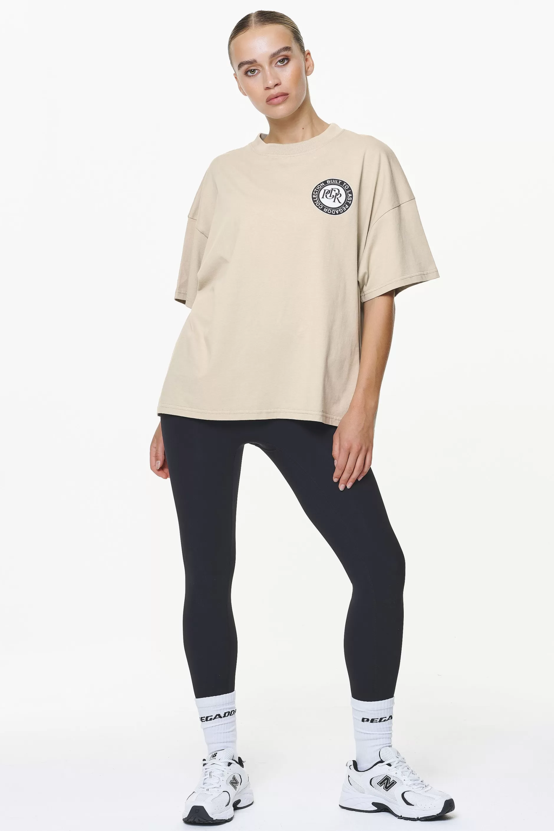 Cheap Pegador Lydney Heavy Oversized Tee Vintage Washed Fossil Taupe
