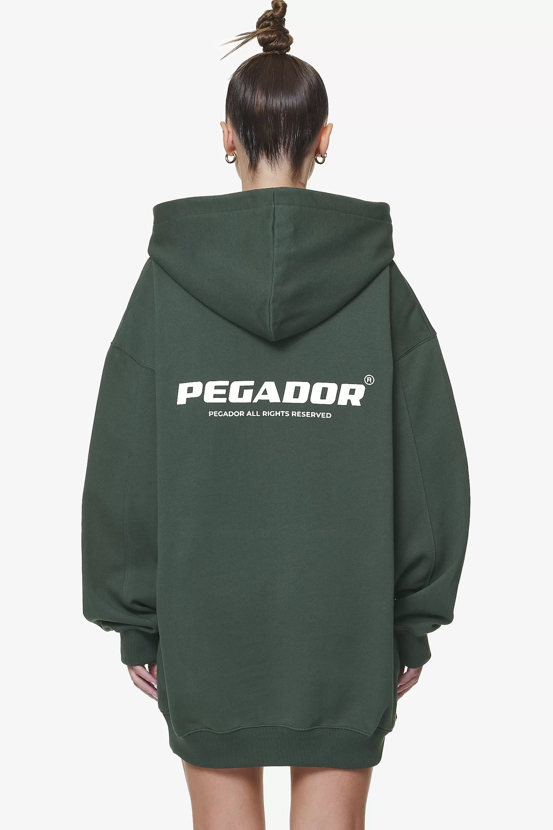 Discount Pegador Malm Logo Oversized Hoodie Dress Washed Sage Green
