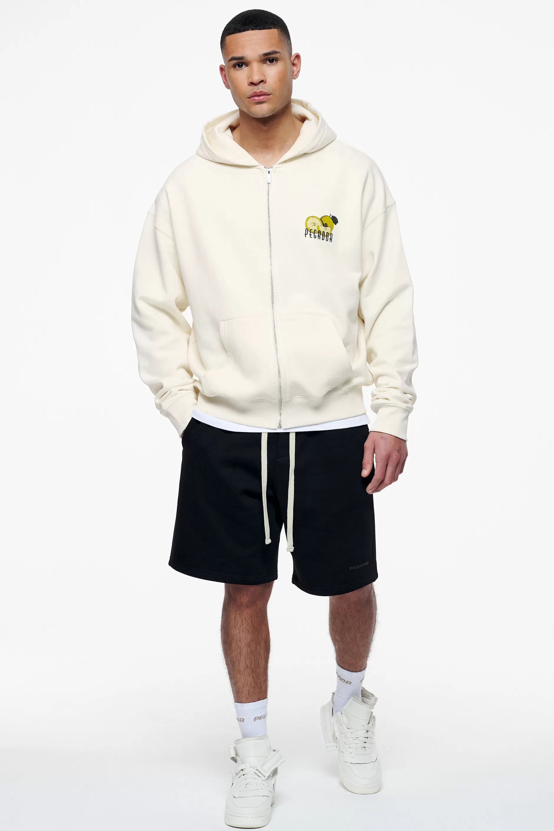 New Pegador Plaxton Oversized Sweat Jacket Vintage Washed Unbleached