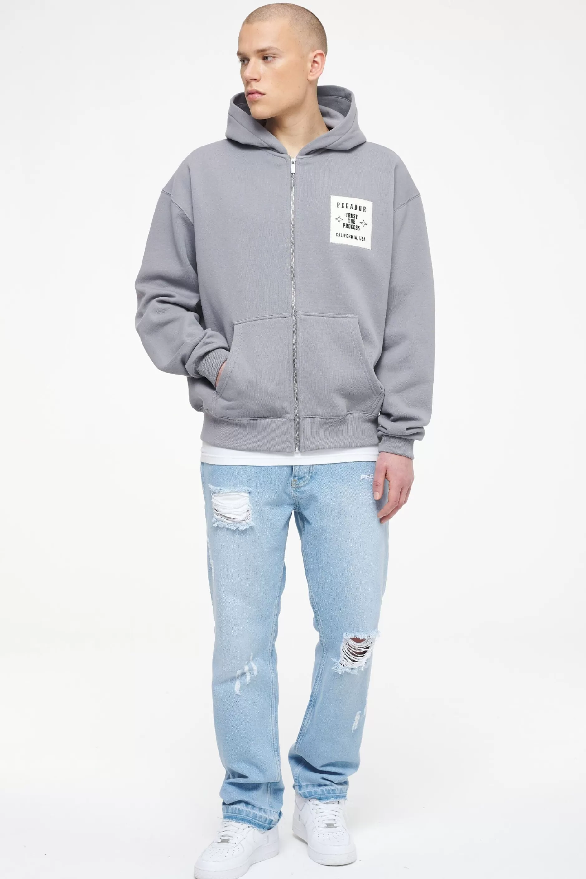 Flash Sale Pegador Salal Oversized Sweat Jacket Vintage Washed Dusk Grey