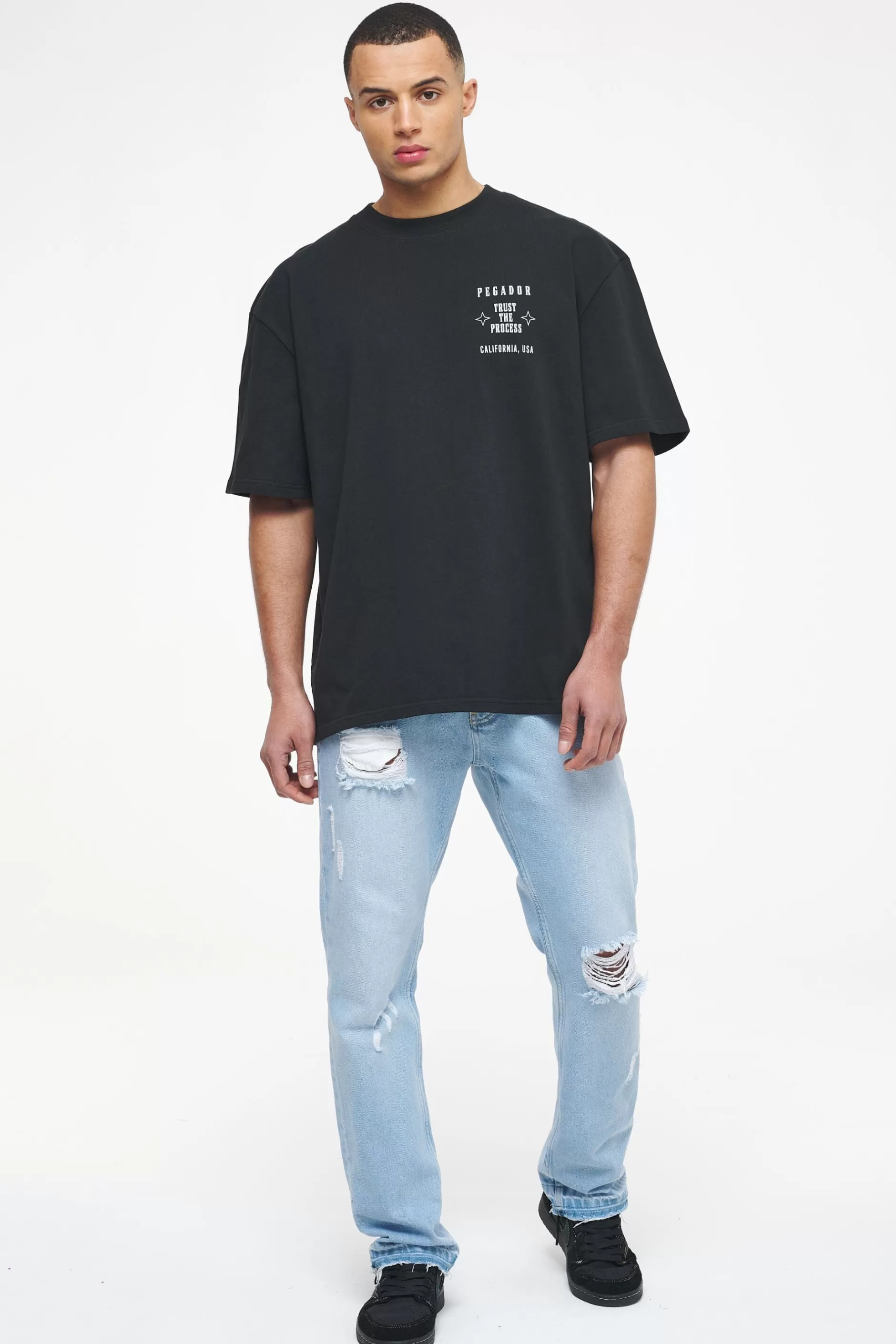New Pegador Salal Oversized Tee Vintage Washed Black Ink