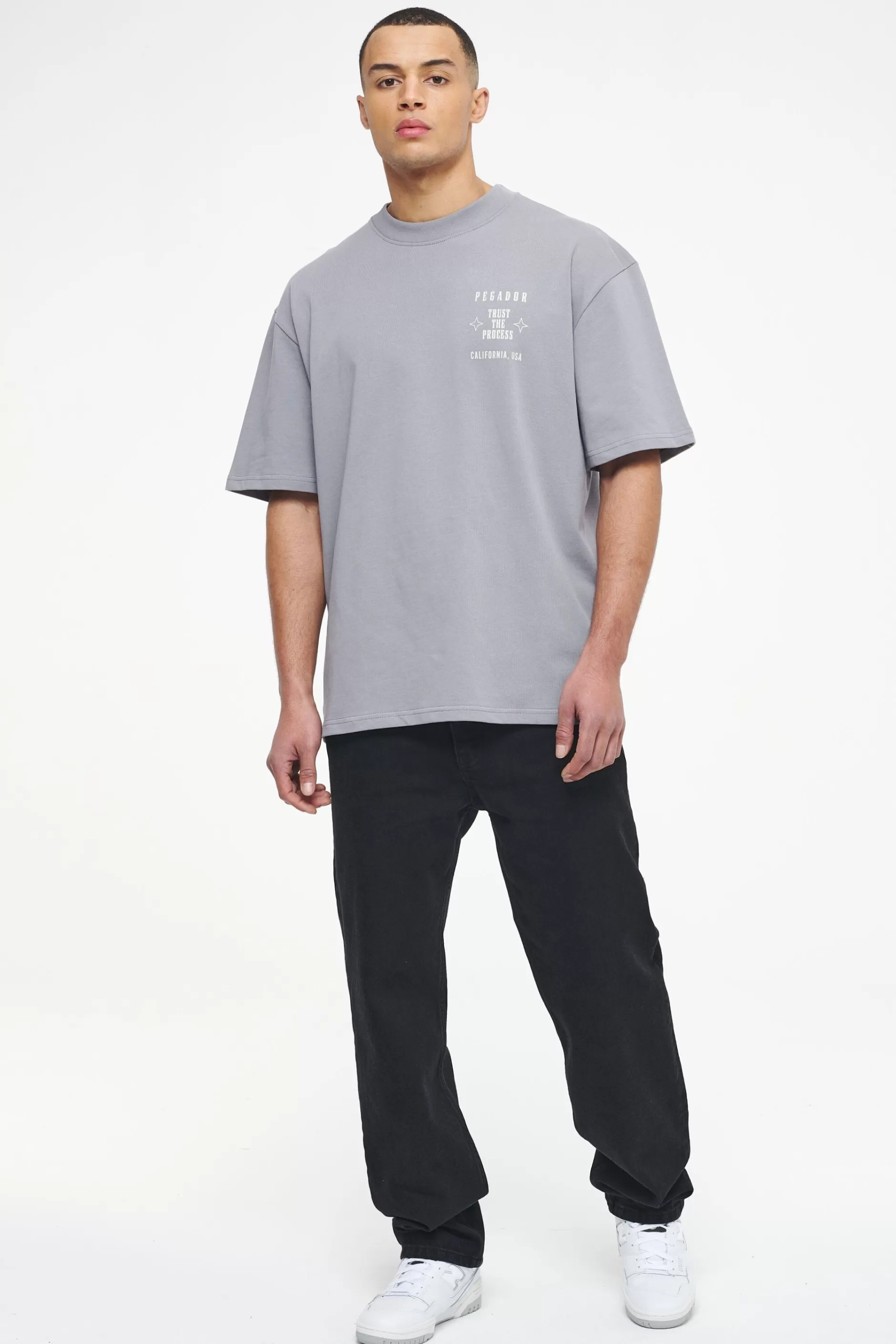 Hot Pegador Salal Oversized Tee Vintage Washed Dusk Grey