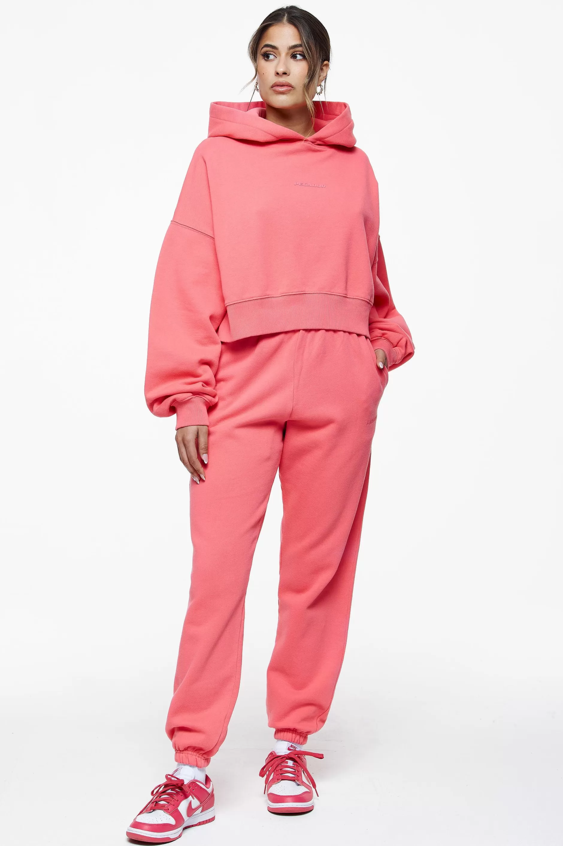 Cheap Pegador Salita Oversized Cropped Hoodie Vintage Washed Strawberry Gum
