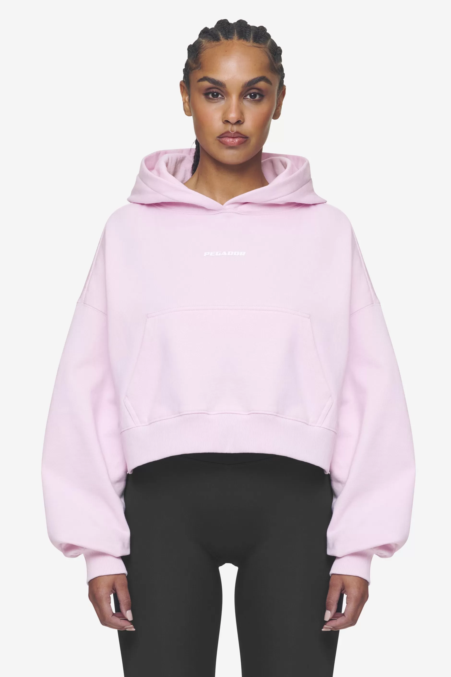 Clearance Pegador Salita Oversized Cropped Hoodie White Gum Washed bubblegum