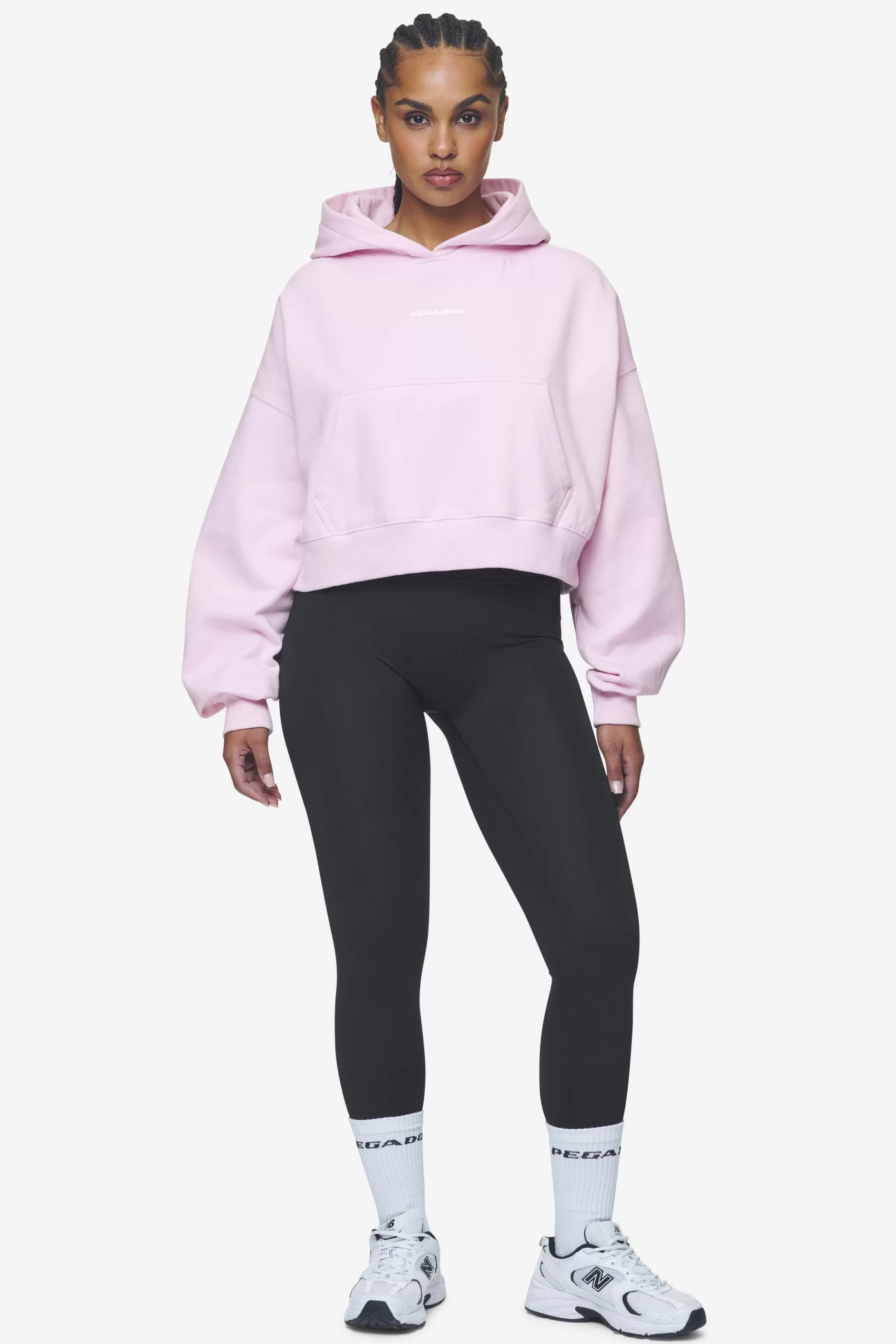 Clearance Pegador Salita Oversized Cropped Hoodie White Gum Washed bubblegum