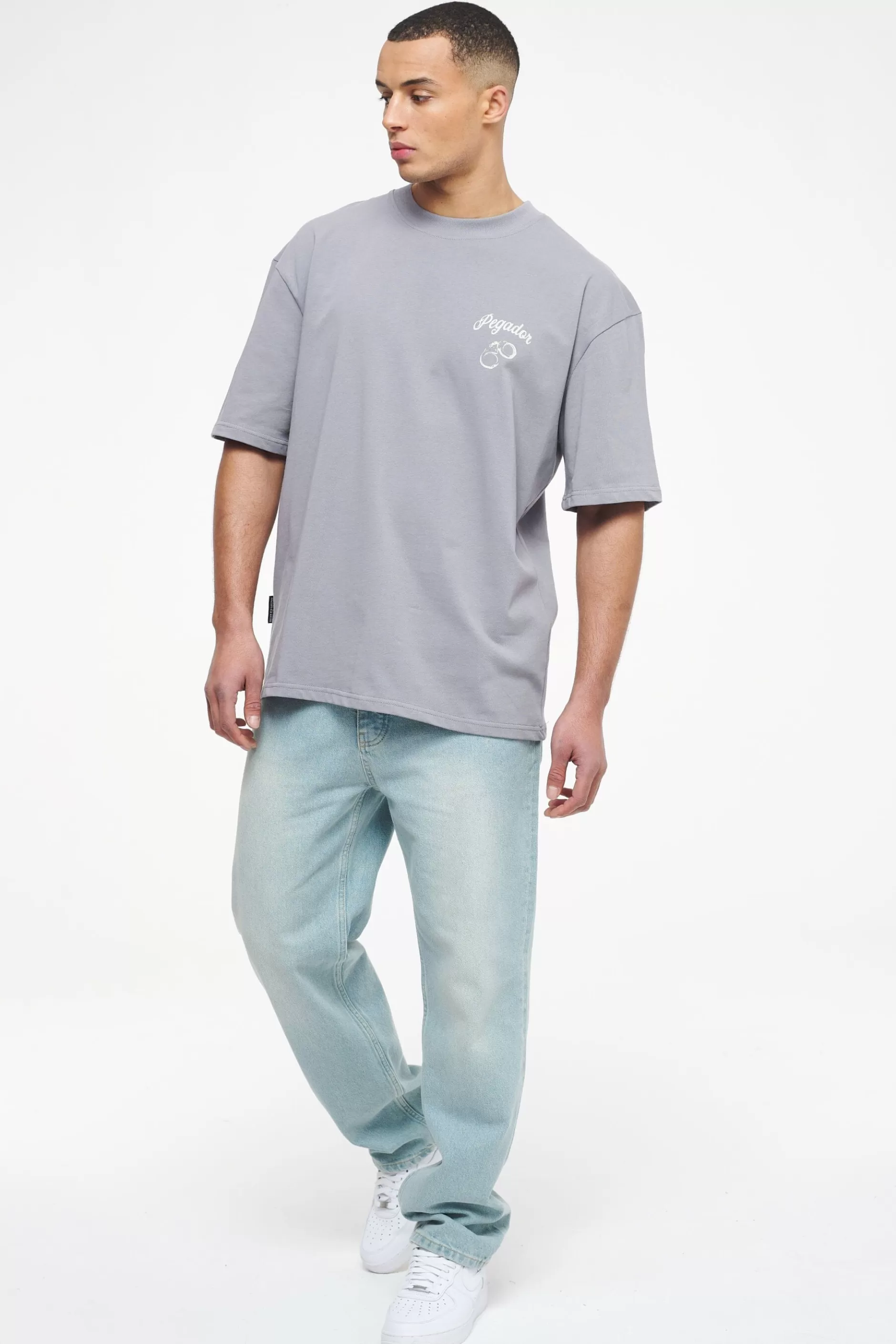 Outlet Pegador Skena Oversized Tee Vintage Washed Dusk Grey