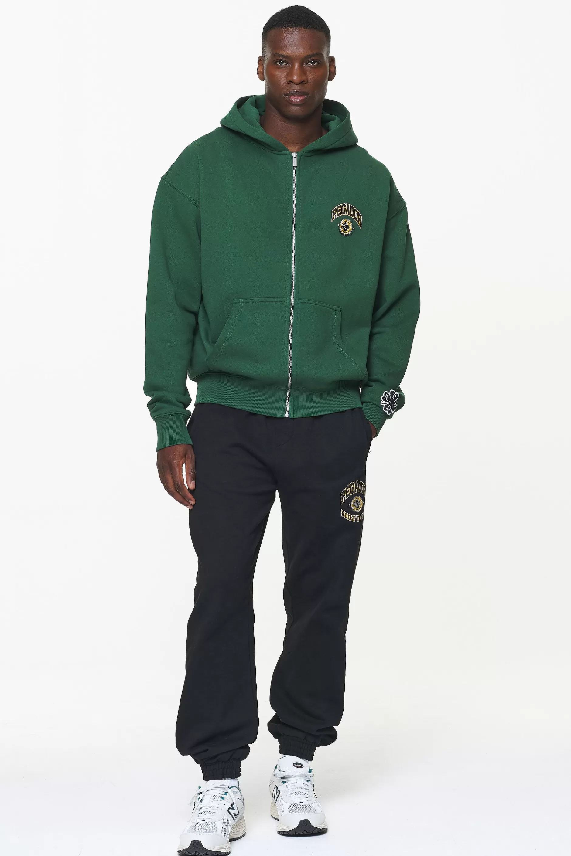 Discount Pegador Smith Oversized Sweat Jacket Vintage Washed British Green