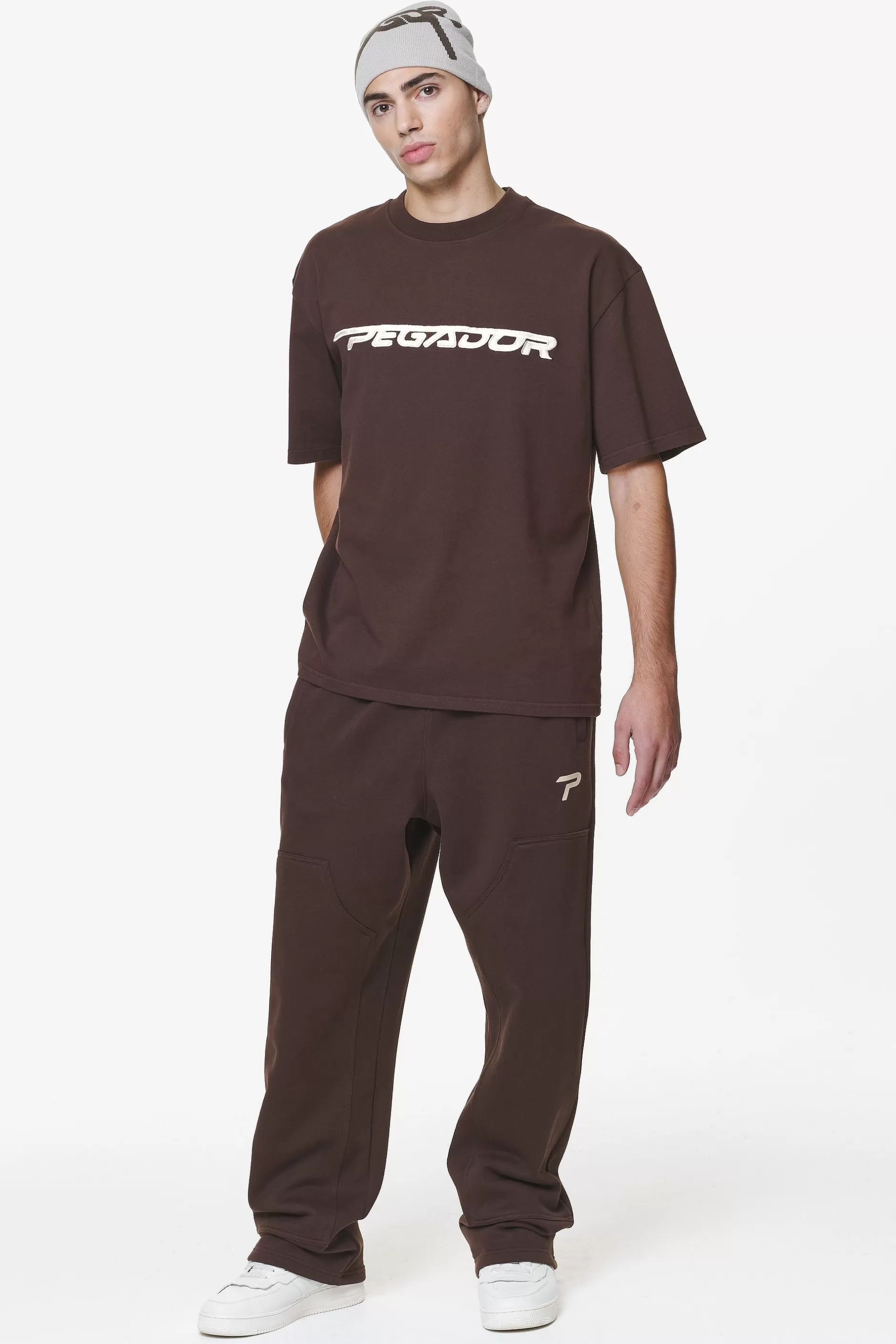 Cheap Pegador Tacona Carpenter Sweat Pants Washed Oak Brown