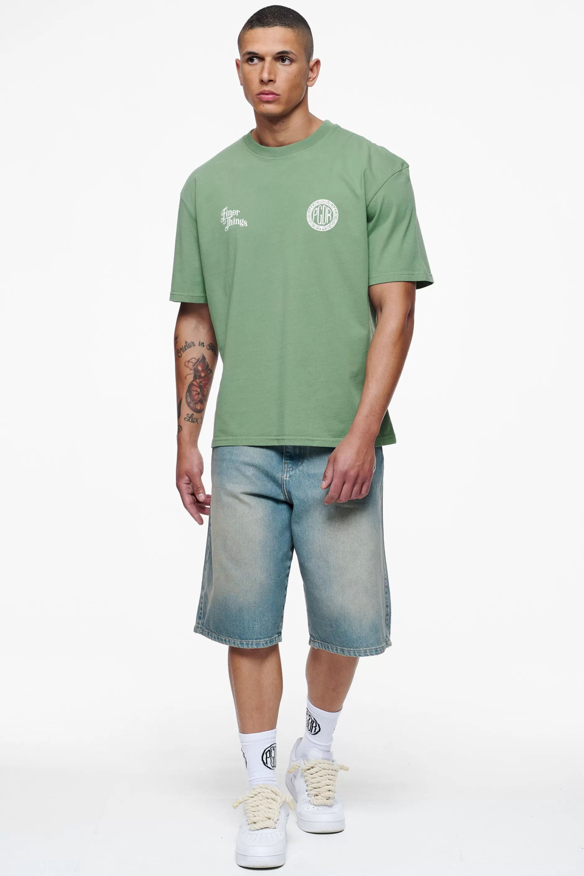 Cheap Pegador Talbot Oversized Tee Vintage Washed Cypress Green