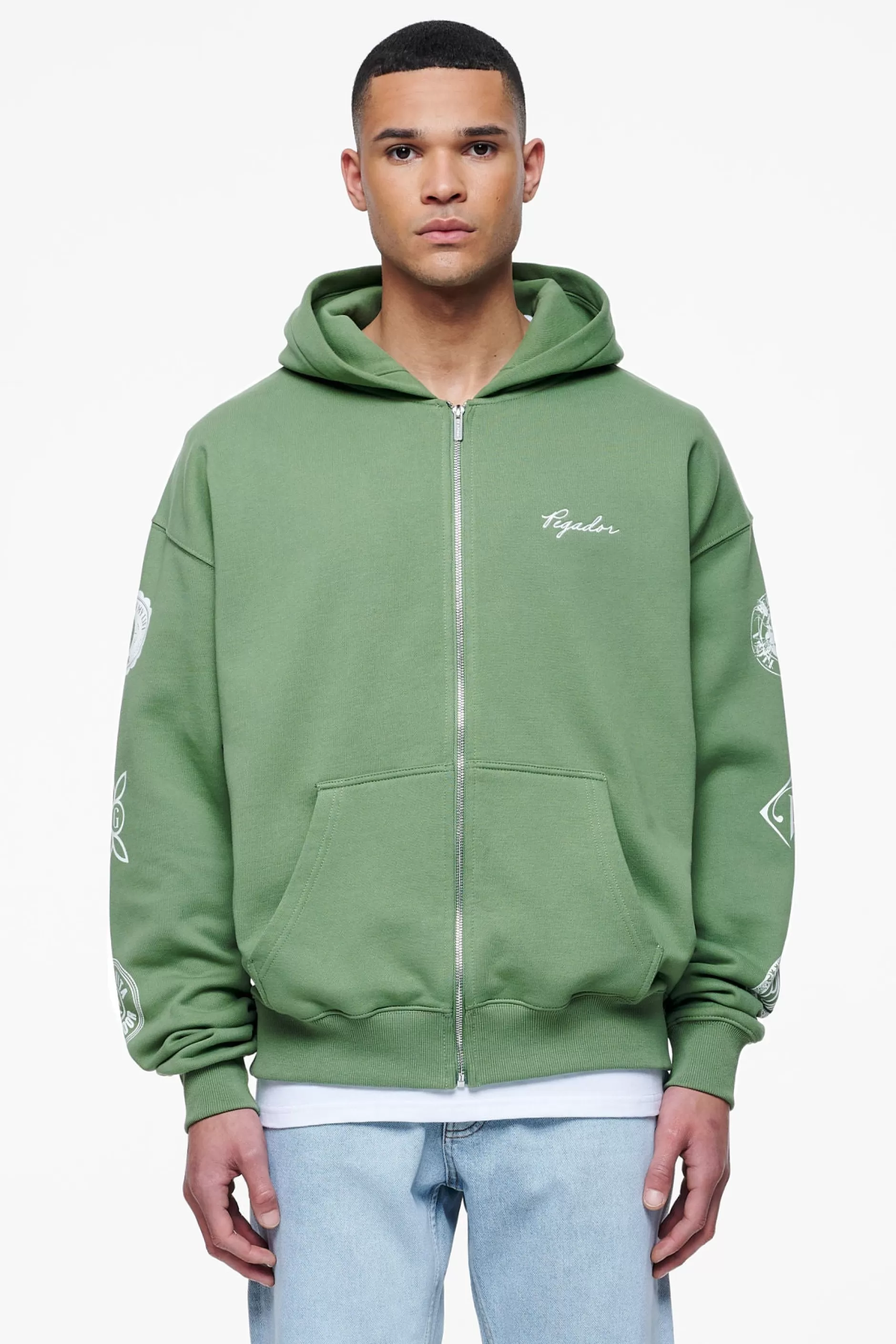 Fashion Pegador Teston Sweat Jacket Vintage Washed Cypress Green