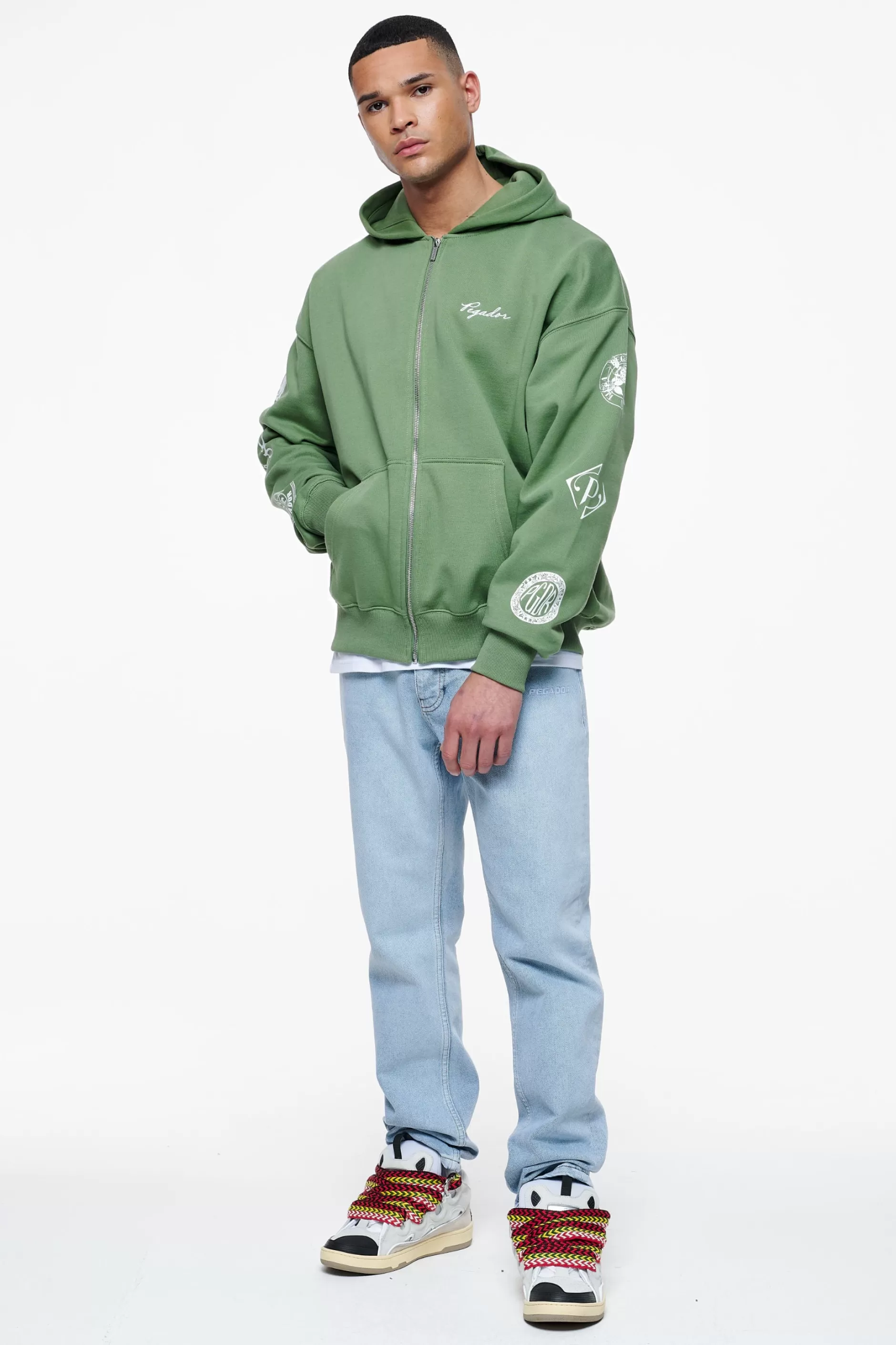 Fashion Pegador Teston Sweat Jacket Vintage Washed Cypress Green