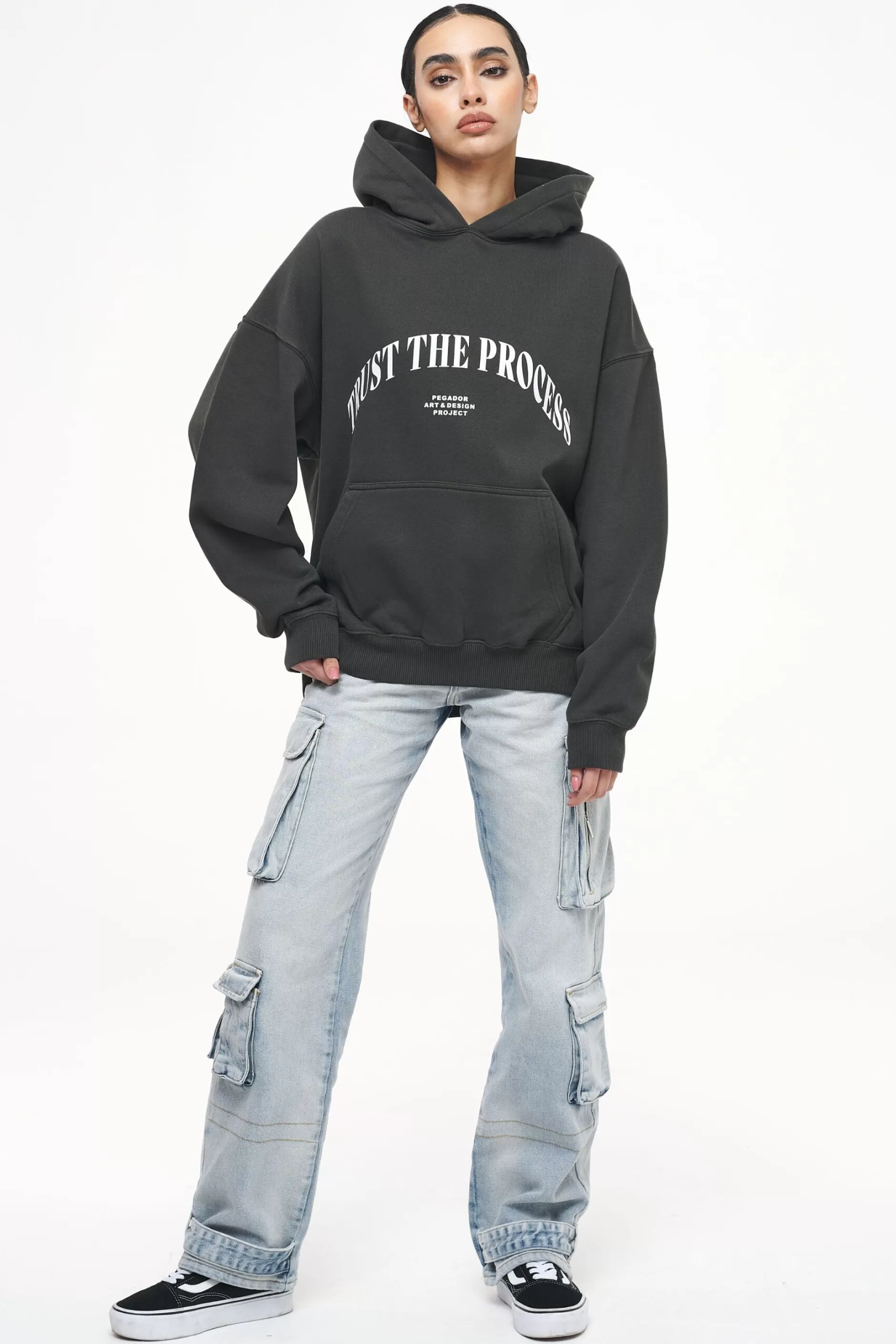 Discount Pegador Topa Oversized Hoodie Vintage Washed Iron Grey