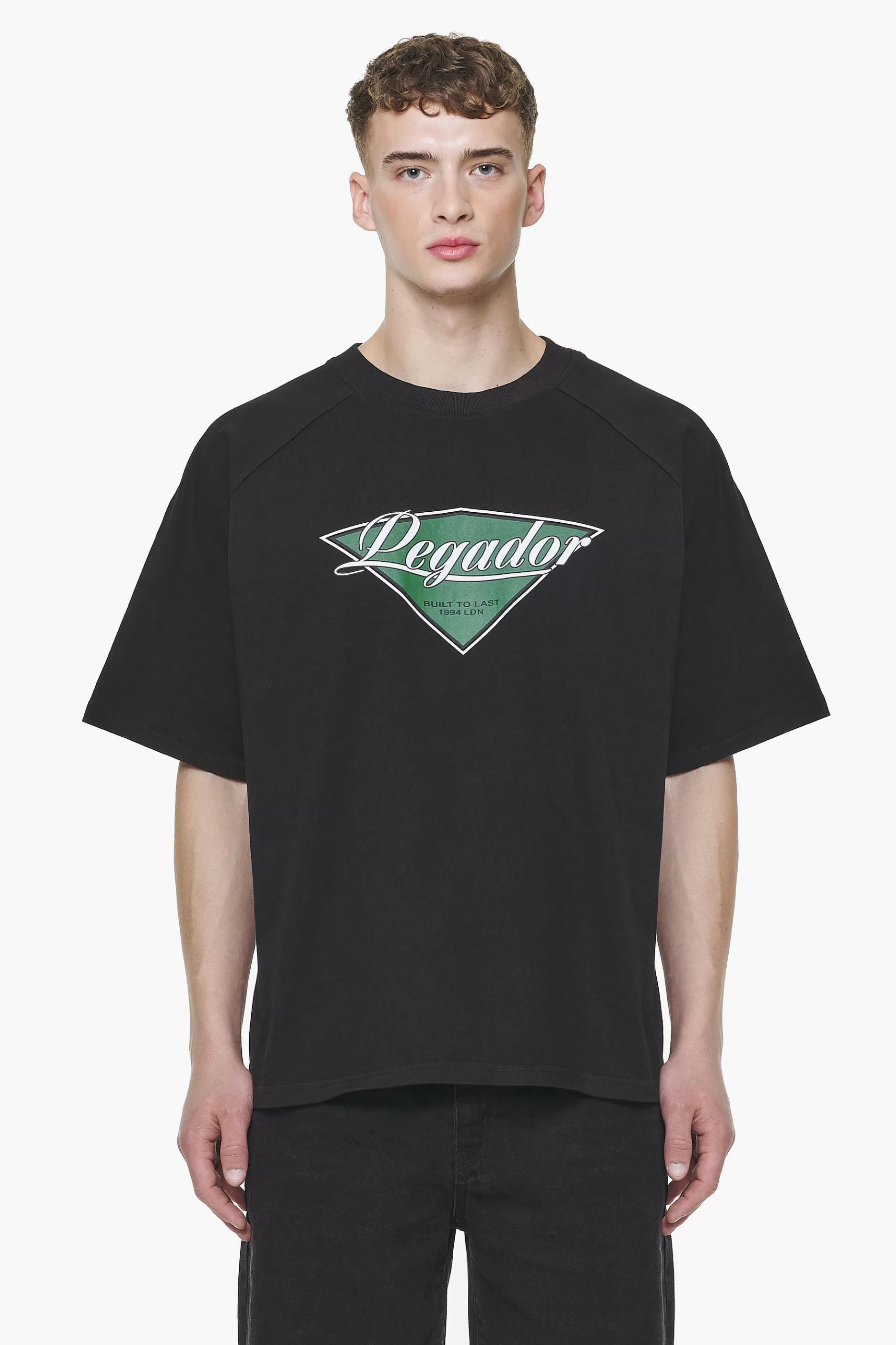 Cheap Pegador Trafford Raglan Boxy Tee Vintage Washed Onyx Black