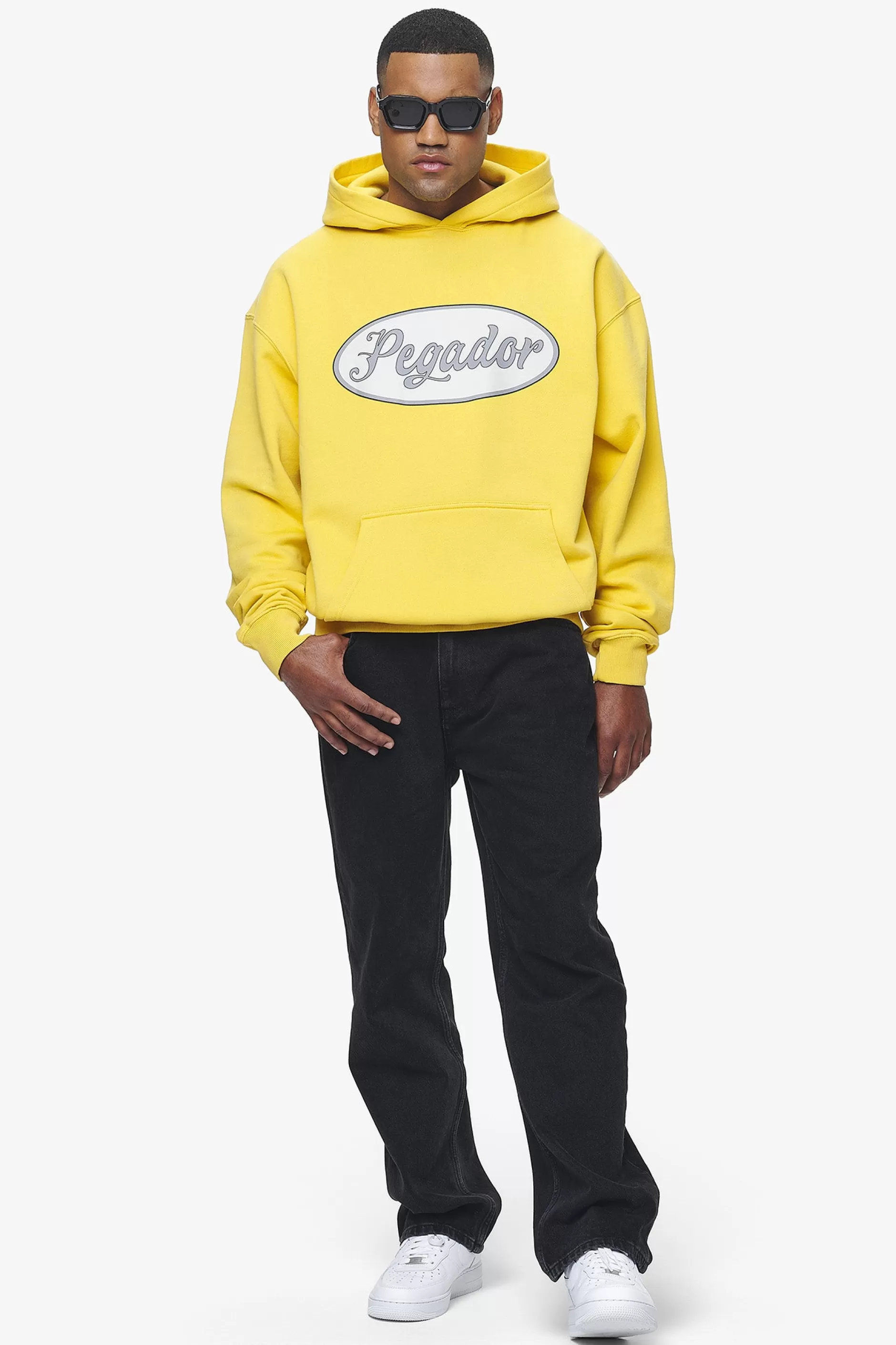 Fashion Pegador West Oversized Hoodie Vintage Washed Solar Yellow