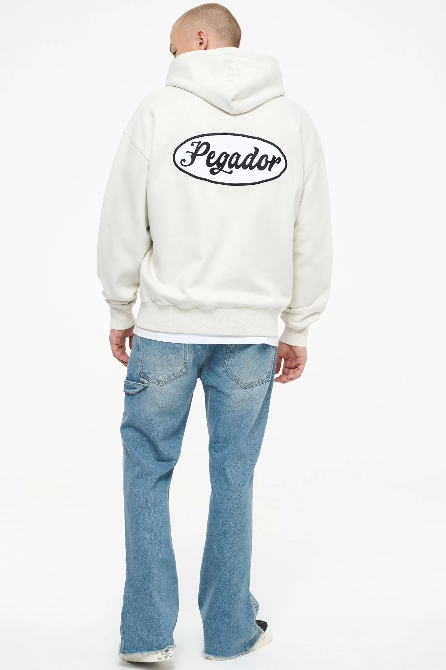 Outlet Pegador West Oversized Sweat Jacket Vintage Washed Angels Cream