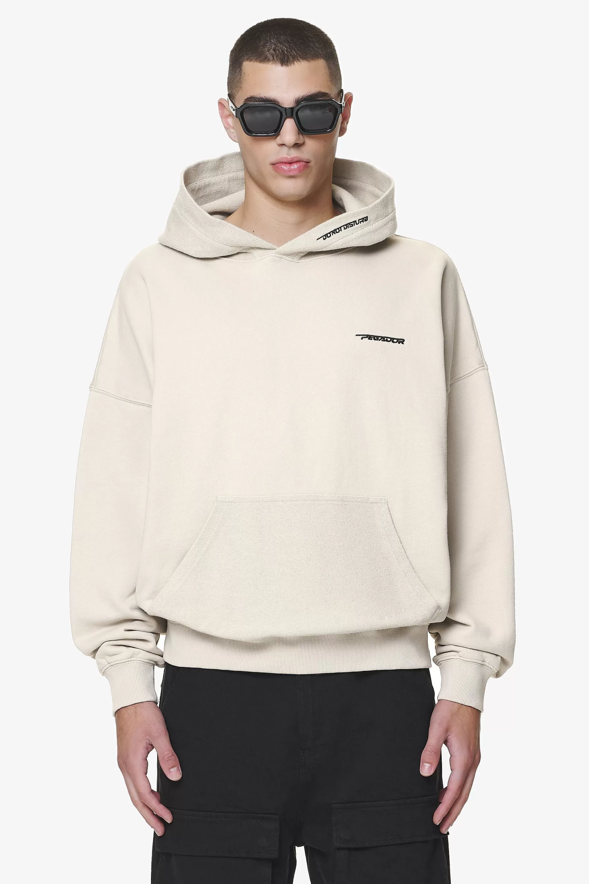 Clearance Pegador Wintor Inside Out Terry Boxy Hoodie Washed Dust Cream