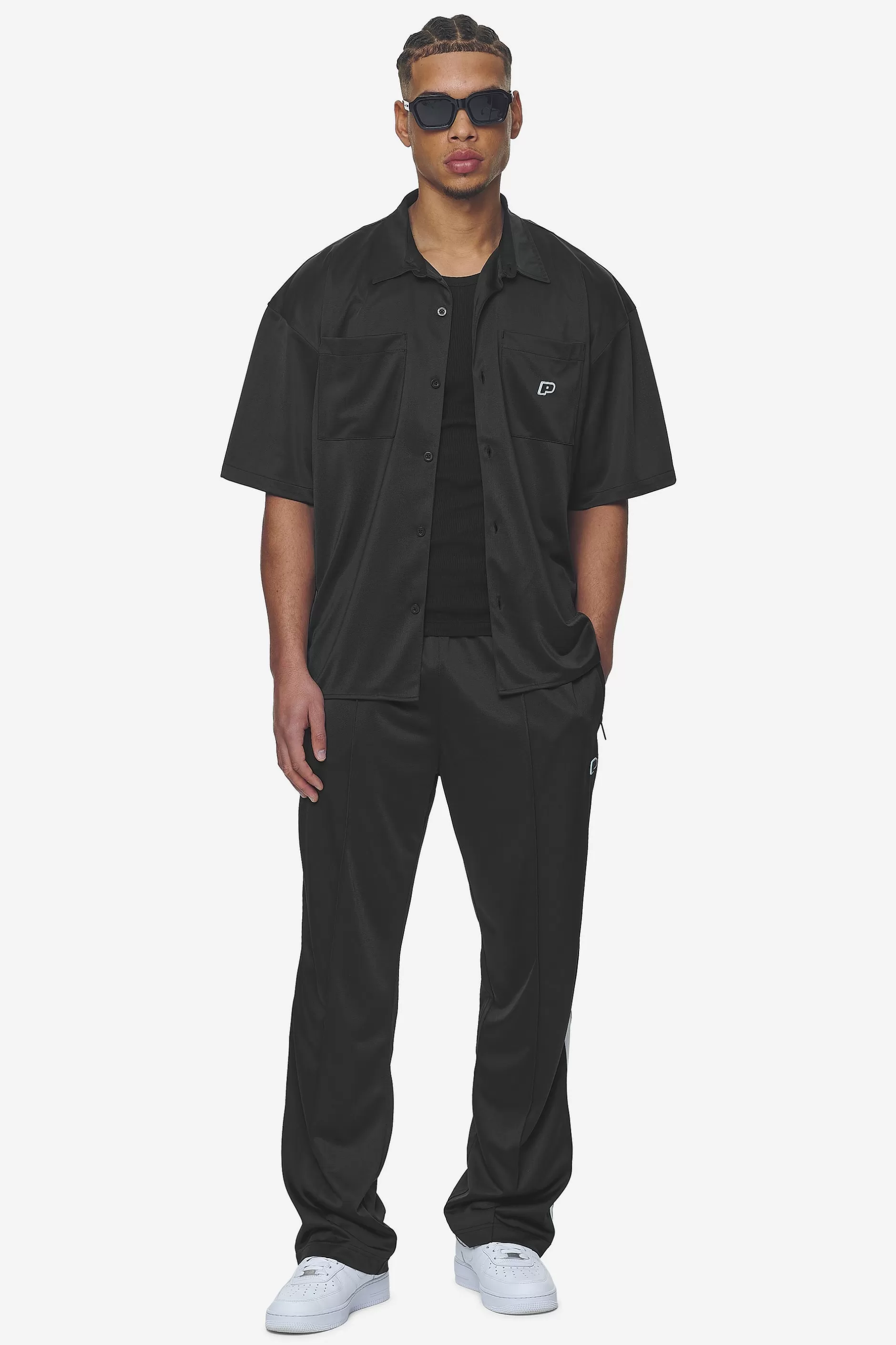 Cheap Pegador Zeno Track Pants Black Baby Blue